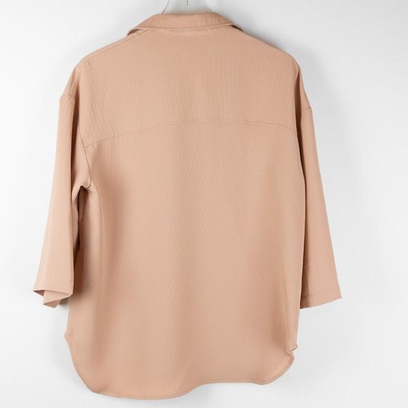 NAP Loungewear Shirt Turn Down Collar Textured Button Up Sleep ShirtSmall - Picture 3 of 7